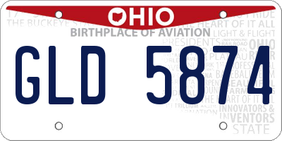 OH license plate GLD5874