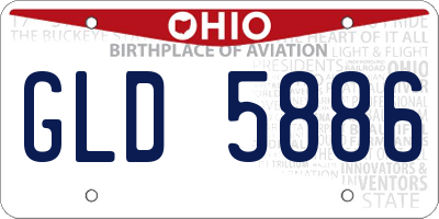OH license plate GLD5886
