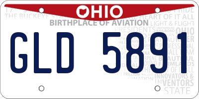 OH license plate GLD5891