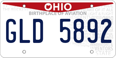 OH license plate GLD5892