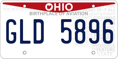 OH license plate GLD5896