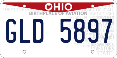 OH license plate GLD5897