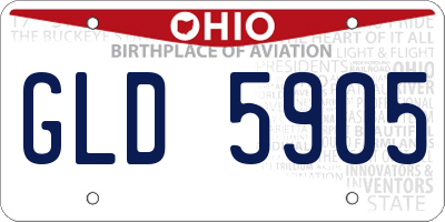 OH license plate GLD5905