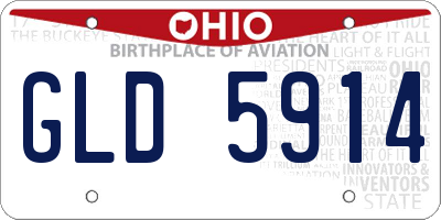 OH license plate GLD5914