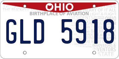 OH license plate GLD5918
