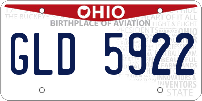 OH license plate GLD5922