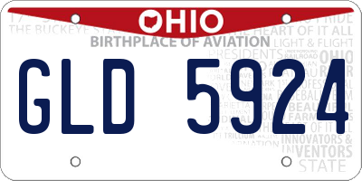 OH license plate GLD5924