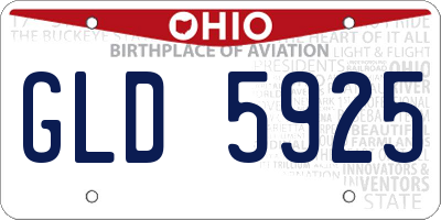 OH license plate GLD5925