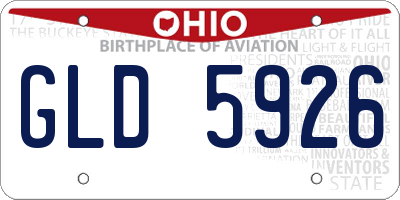 OH license plate GLD5926