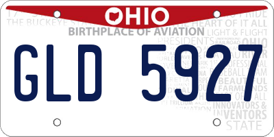 OH license plate GLD5927