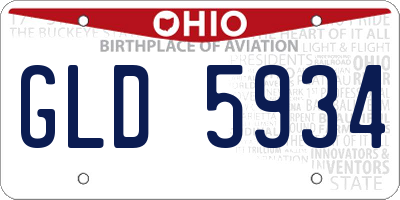 OH license plate GLD5934