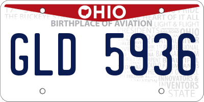 OH license plate GLD5936