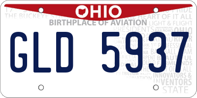 OH license plate GLD5937