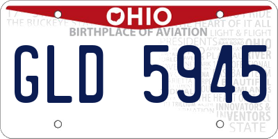 OH license plate GLD5945