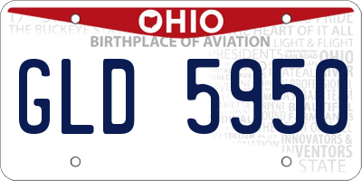 OH license plate GLD5950