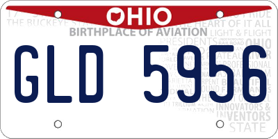 OH license plate GLD5956