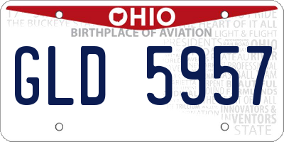 OH license plate GLD5957