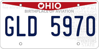 OH license plate GLD5970