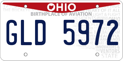 OH license plate GLD5972