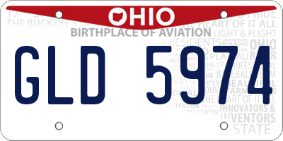OH license plate GLD5974
