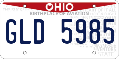 OH license plate GLD5985