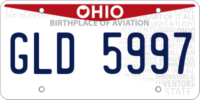 OH license plate GLD5997