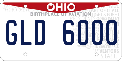 OH license plate GLD6000