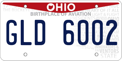 OH license plate GLD6002