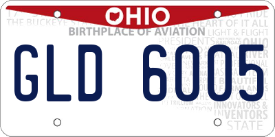 OH license plate GLD6005