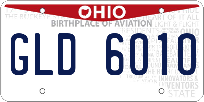 OH license plate GLD6010