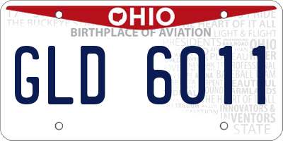 OH license plate GLD6011