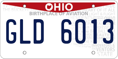 OH license plate GLD6013