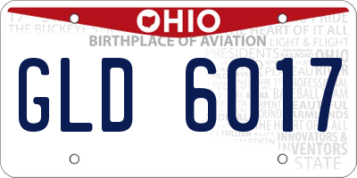 OH license plate GLD6017