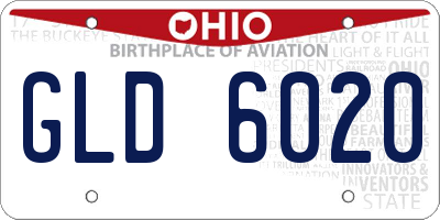 OH license plate GLD6020