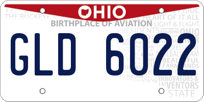 OH license plate GLD6022