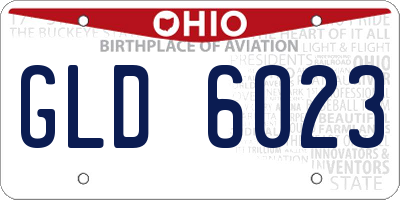 OH license plate GLD6023
