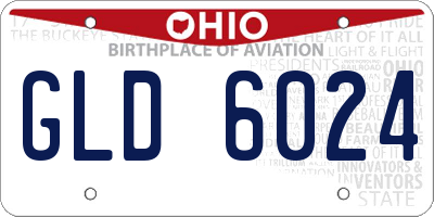 OH license plate GLD6024