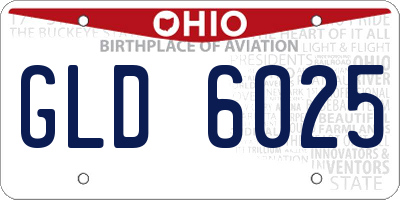 OH license plate GLD6025