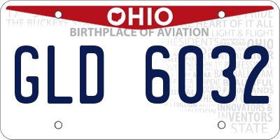 OH license plate GLD6032