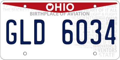 OH license plate GLD6034