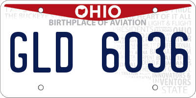 OH license plate GLD6036