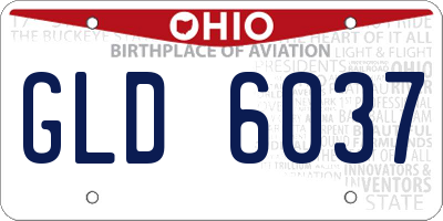 OH license plate GLD6037
