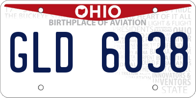 OH license plate GLD6038