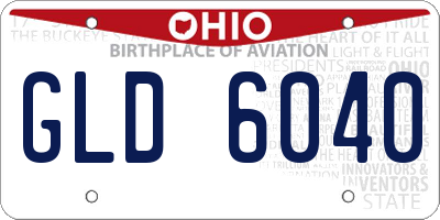 OH license plate GLD6040