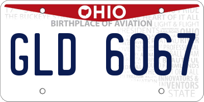 OH license plate GLD6067