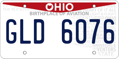 OH license plate GLD6076