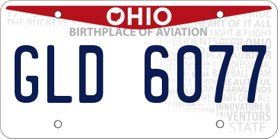 OH license plate GLD6077