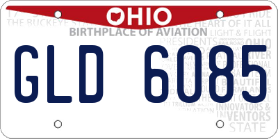 OH license plate GLD6085