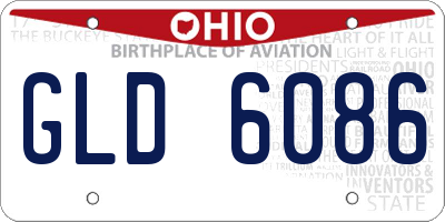 OH license plate GLD6086
