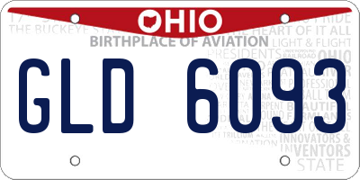 OH license plate GLD6093